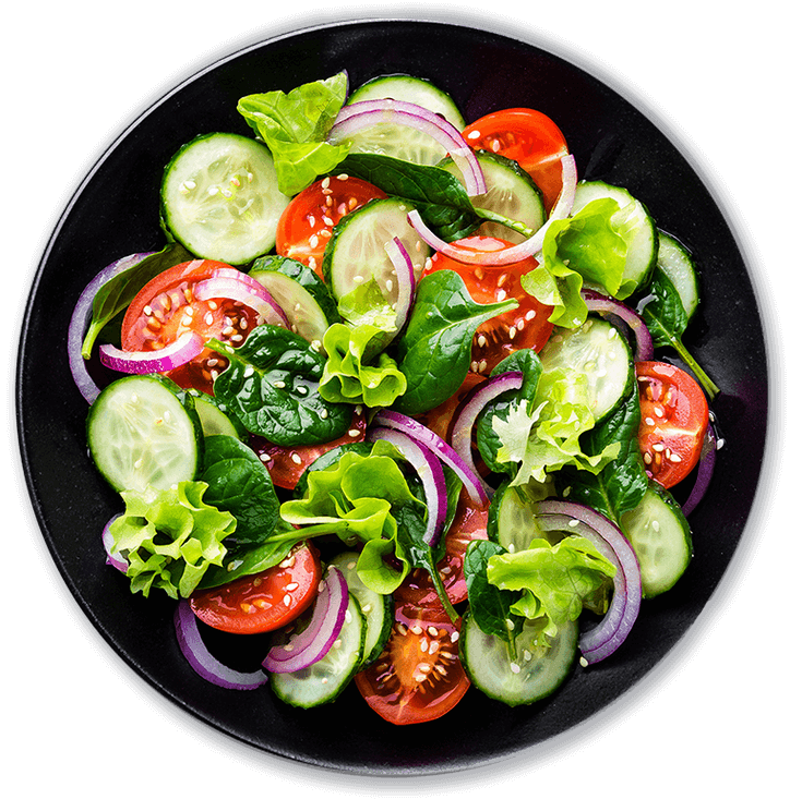 Plate of healthy food